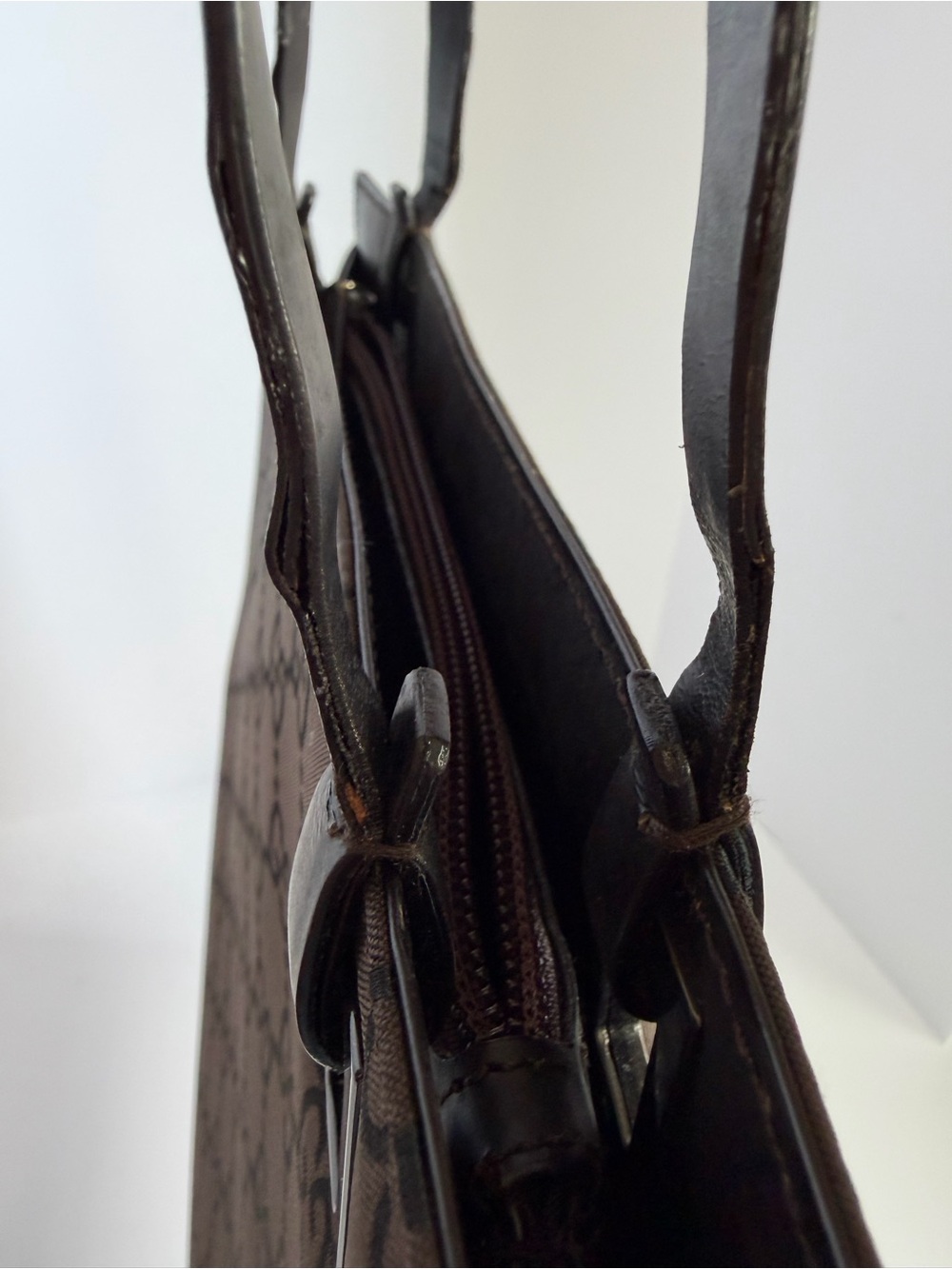 Gucci Vintage Monogram Brown Nylon Canvas Tote Bag - Picture 6 of 16